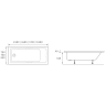Navarre Square Single End Bath With Legs 1700 x 700 x 550mm
