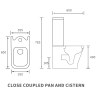Mist Short Projection Close Coupled Fully Shrouded WC & Wrapover Soft Close Seat