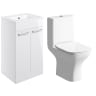 Radiance 510mm Floor Standing Unit & Close Coupled WC Pack White Gloss