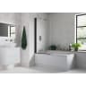 Square Bath Screen 6mm Black 800 x 1400mm