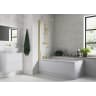 Square Bath Screen 6mm Brushed Brass 800 x 1400mm