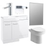 Glimmer 1000mm Furniture & BTW WC Pack White Gloss Left Hand