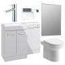 Glimmer 1000mm Furniture & BTW WC Pack Grey Gloss Left Hand