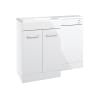 Glimmer 1000mm Furniture & BTW WC Pack White Gloss Right Hand