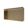 Showerwall Niche With Led Light Strip Brushed Brass 610 x 305 x 120mm