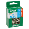 SPAX Stainless-Steel Universal Woodscrews T20 T-Star Plus Bit Recess 5.0 x 50mm Project Pack of 25