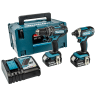 Makita DLX2131TJ Combi/Impact Twin Kit 18V 2x5.0Ah Li-ion