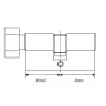 UAP Trade Euro 5-Pin Cylinder & Thumb Turn 40T/40 Lacquered Nickel 80mm