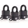 Yale Y220B Black Weatherproof Padlock with protective cover 51mm Pack of 3