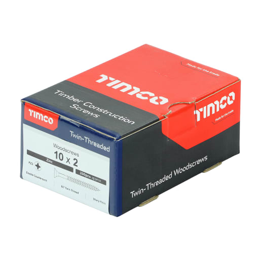 TIMco Twin Threaded Wood Screw 50 x 5mm (L x Diameter) Box of 200