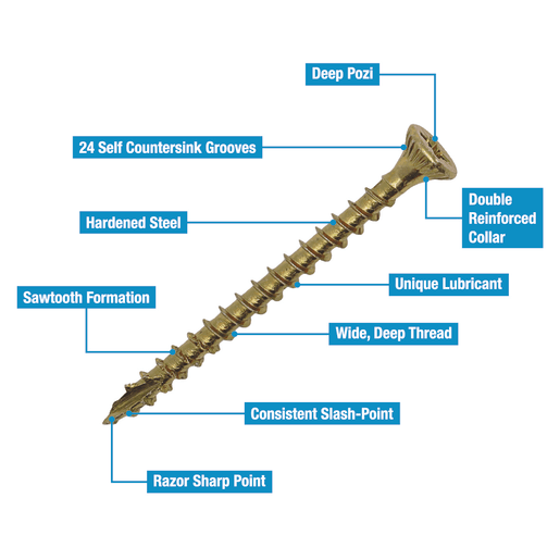 Optimaxx Extreme Performance Wood Screw Maxxtub 4.0 x 50mm Tub of 800