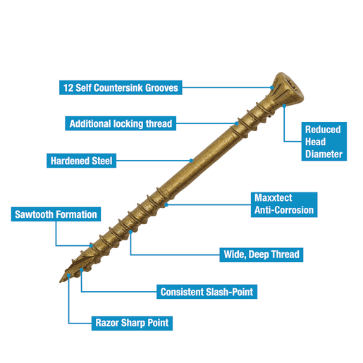 Optimaxx Extreme Performance Decking Screw 4.5 x 65mm Tub of 500