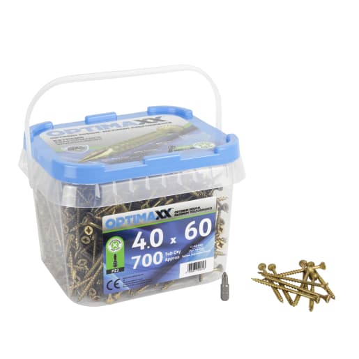 Optimaxx Extreme Performance Wood Screw Maxxtub 4.0 x 60mm Tub of 700