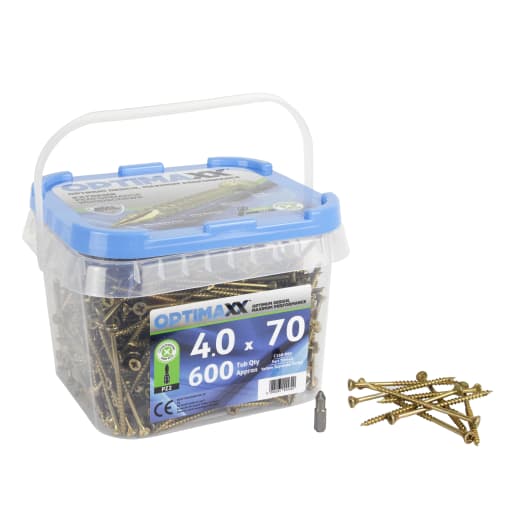 Optimaxx Extreme Performance Wood Screw Maxxtub 4.0 x 70mm Tub of 600