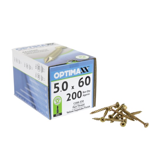 Optimaxx Extreme Performance Wood Screw 5.0x60mm Box of 200