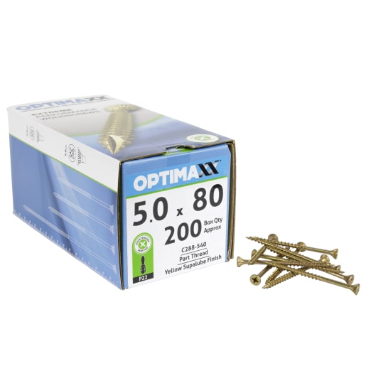 Optimaxx Extreme Performance Wood Screw 5.0 x 80mm Box of 200