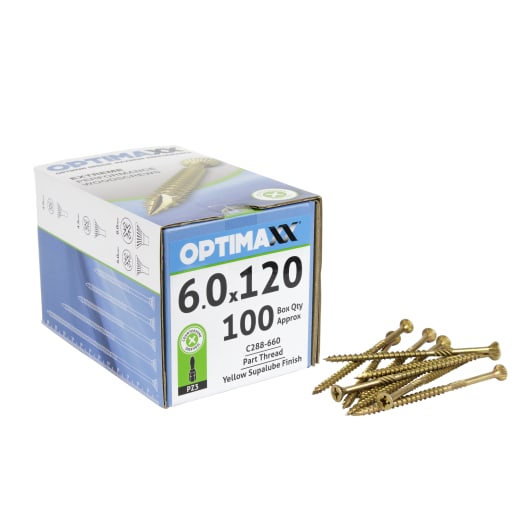 Optimaxx Extreme Performance Wood Screw 6.0 x 120mm Box of 100