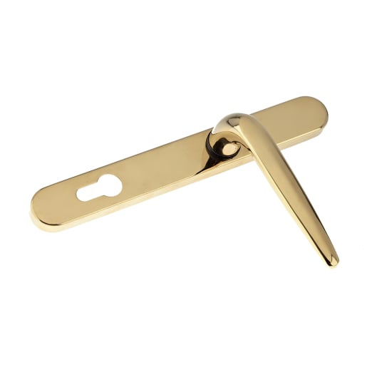 Euro UPVC Inline Lever/Lever Set 122mm with Fixings Gold