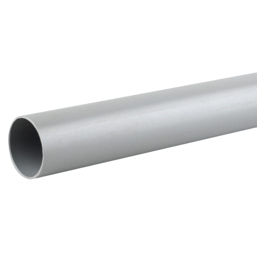 Osma 4W073G Push Fit Plain Ended Pipe 3m x 32mm (L x Dia) Grey