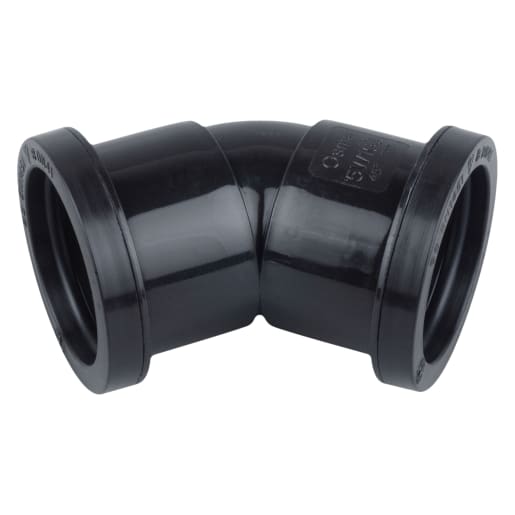 Osma 4W163B Push Fit Bend 45 Deg 32mm (Dia) Black
