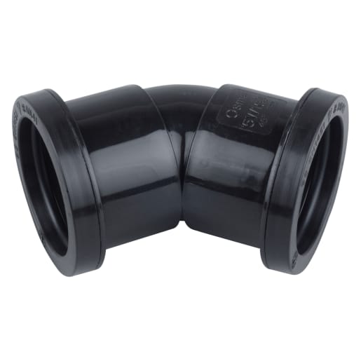 Osma 5W163B Push Fit Bend 45 Deg 40mm (Dia) Black