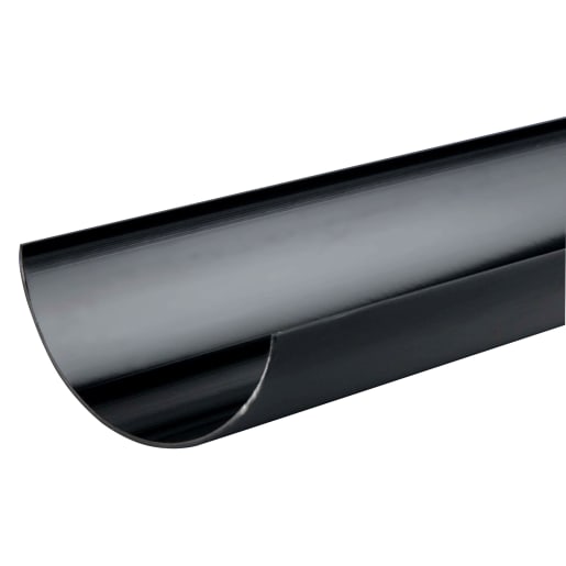 Wavin Osma RoundLine 4m Gutter Pipe Black 112mm Black