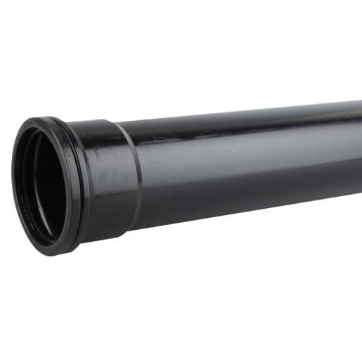 Wavin OsmaSoil Single Socket Pipe 4m x 110mm Black