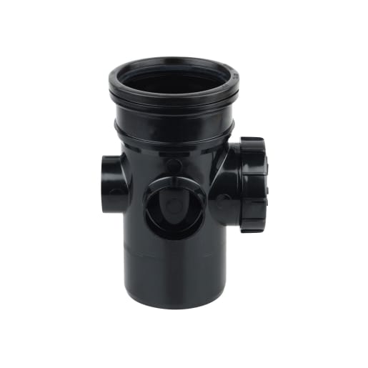 Wavin OsmaSoil Single Socket Bossed Access Pipe 110mm Black