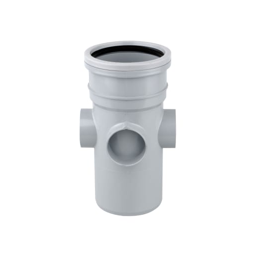 Wavin OsmaSoil Ring Seal System Bossed Pipe 110mm Grey