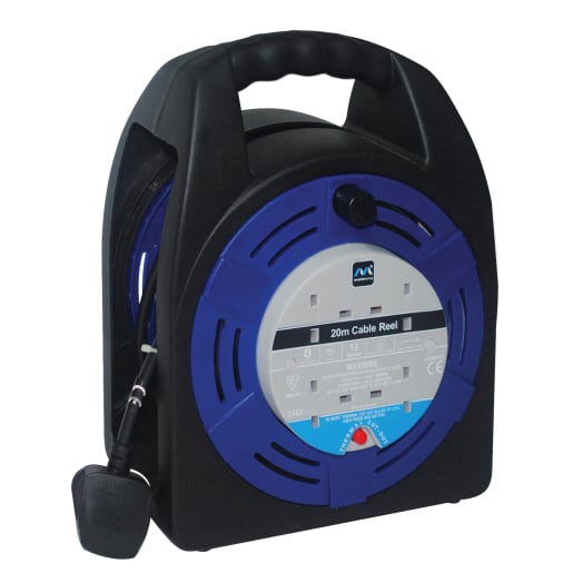 Masterplug 4 Gang 13A Case Cable Reel 20m Blue