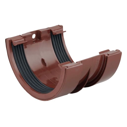 Osma 0T005N Roundline Gutter Jointing Bracket 112mm (Dia) Brown