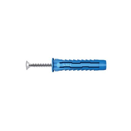 Rawlplug Nylon Universal Plug 40mm Screw Blue Pack of 10