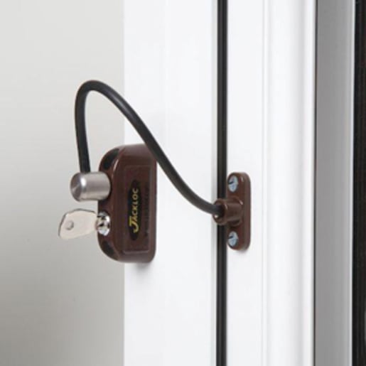 Jackloc Pro 5 Key Locking Window Restrictor Brown