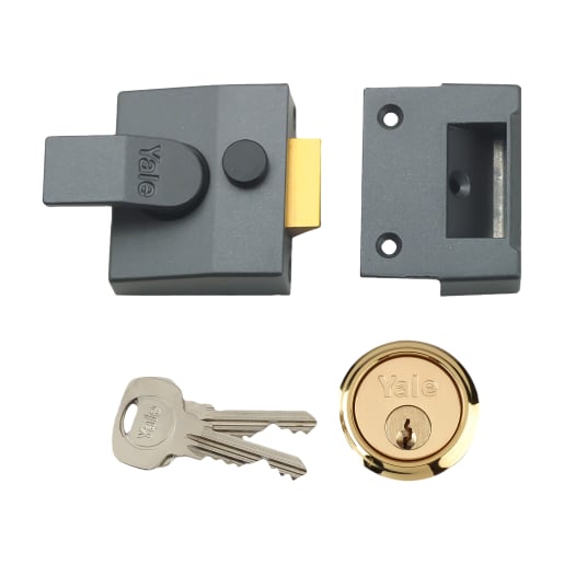 Yale Deadbolt Night latch Back Set Polished Brass 60mm