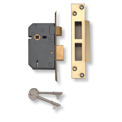 Yale PM 560 5 Lever Mortice Sash Lock 68mm x 2.50in Polished Brass