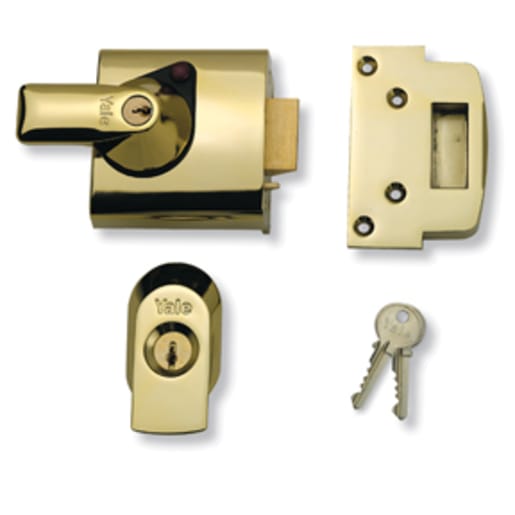 Yale High Security BS1 Nightlatch 90 x 90 x 33mm Brasslux