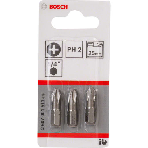 Bosch Screw driving Bit Extra Hard PH2 25mm Dark Grey