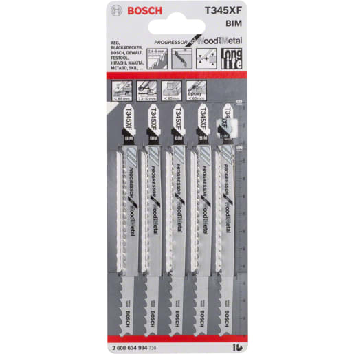 Bosch T345XF Jigsaw Blade 132mm L Chrome