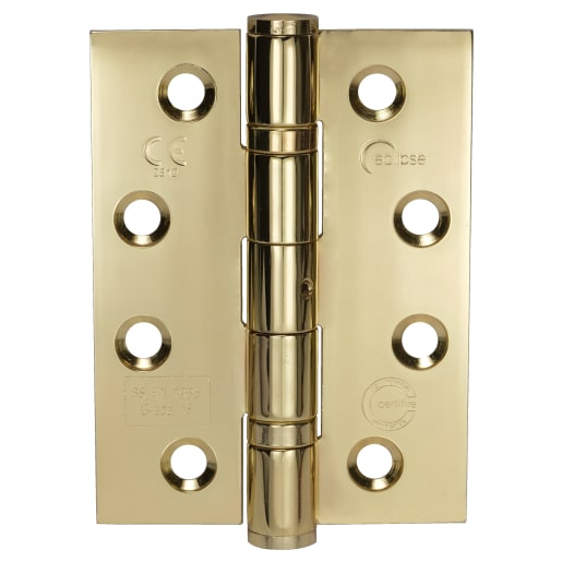 Eclipse Ball Bearing Hinges 102 x 76 x 3mm Electro Brassed (2 Pieces)
