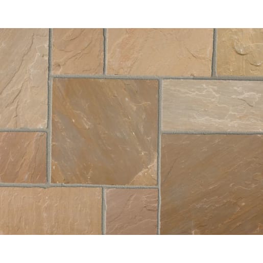 Marshalls Indian Sandstone Paving Slab 560 x 275 x 22mm Brown Multi