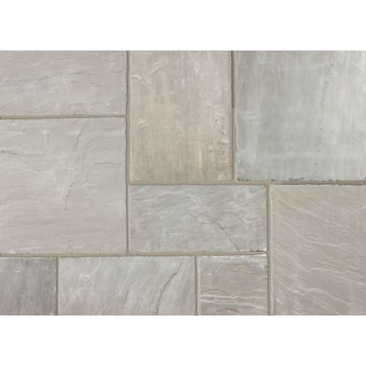 Marshalls Indian Sandstone Circle Kit Calibrated 6.3m² Grey Multi