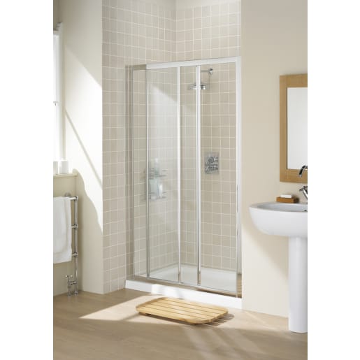 Lakes Classic Slider Door Semi Framed Silver 1200 x 1850