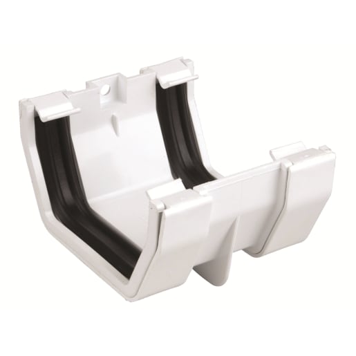 Osma SquareLine Gutter Jointing Bracket 100mm Dia White