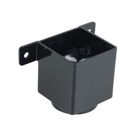 Osma SquareLine Pipe Connector and Bracket 61mm Dia Black