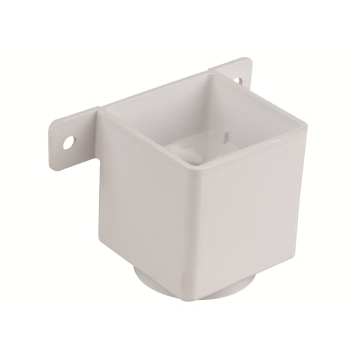 Osma SquareLine Pipe Connector and Bracket 61mm Dia White