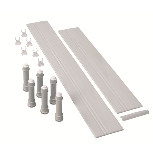 Mira Flight Riser Conversion Kit Flush Fit 1700mm Rectangular White