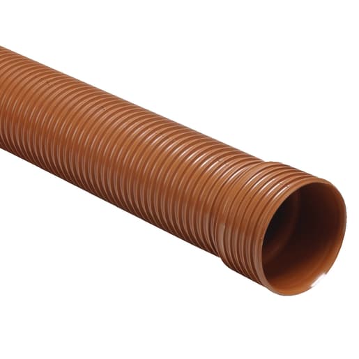 Osma UltraRib Single Socket Pipe 3m x 225mm Brown