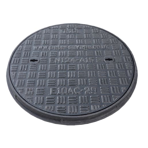 EJ Cast Iron Manhole Cover and Frame A15 450mm Black