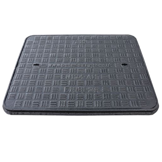 EJ Cast Iron Manhole Cover and Frame A15 600 x 450mm Black