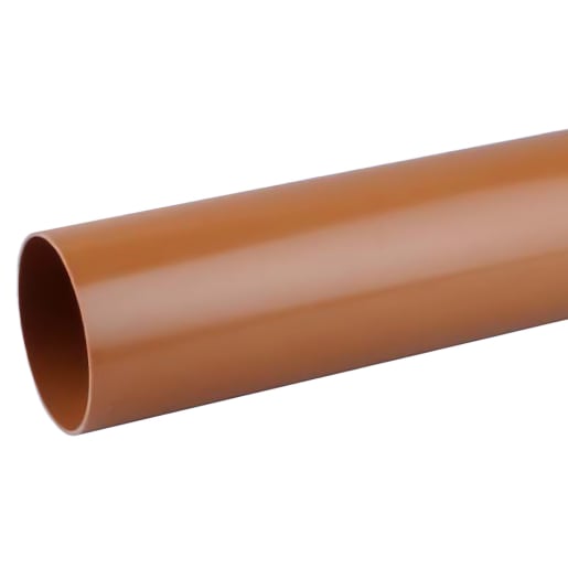 OsmaDrain Plain Ended Pipe 3m Brown